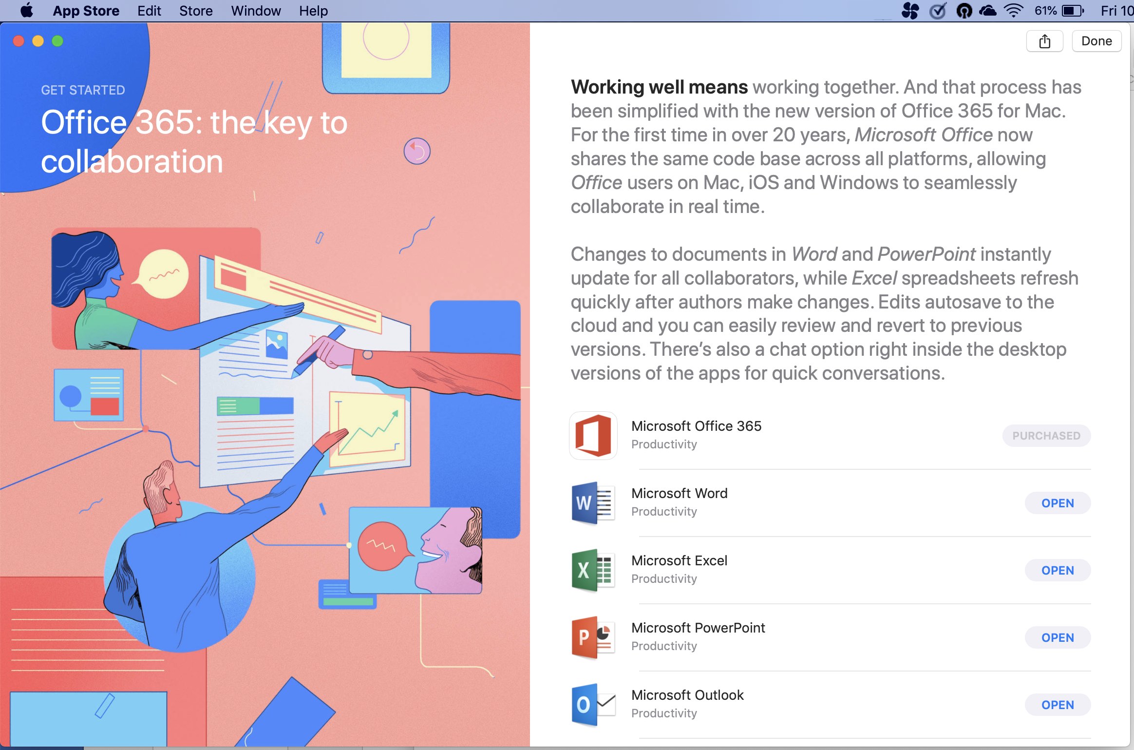 Microsoft Office 365 di App Store