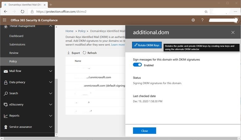 Setup DKIM Domain On Office 365 Through PowerShell